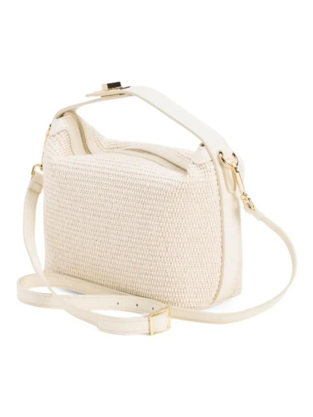 VIOLA CASTELLANI Made In Italy Straw Medium Satchel With Leather Handle